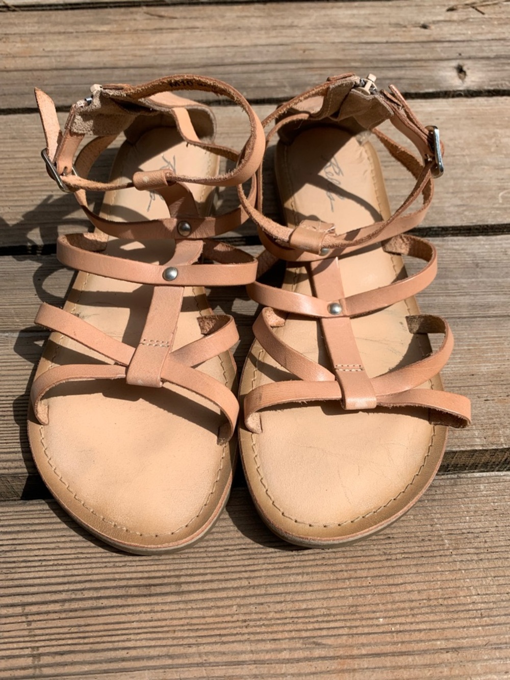 rebels Nude/Tan Strappy Gladiator Sandals
